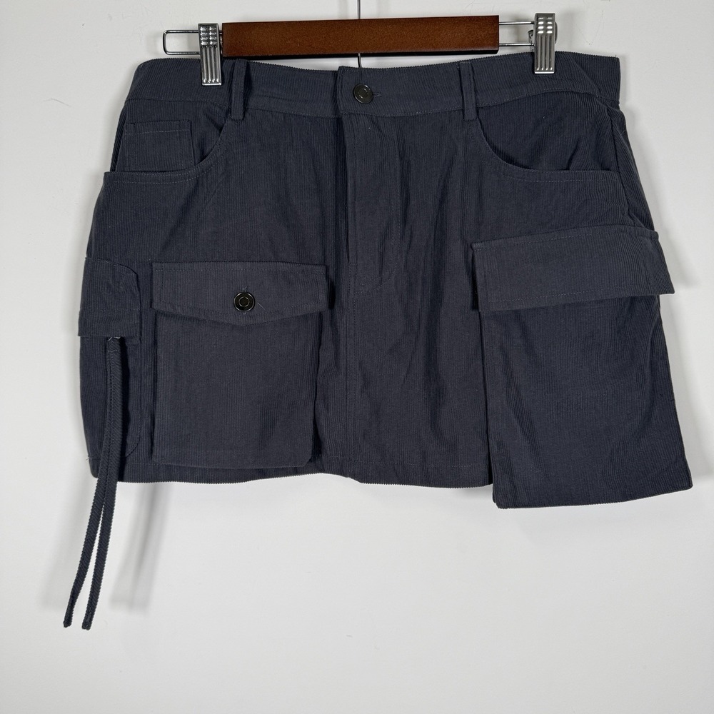 Women's Dark Gray Cargo Mini Skirt
